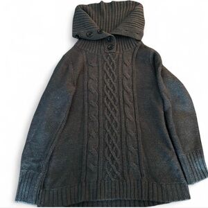 Karen Scott Charcoal Gray Cowl Neck Sweater